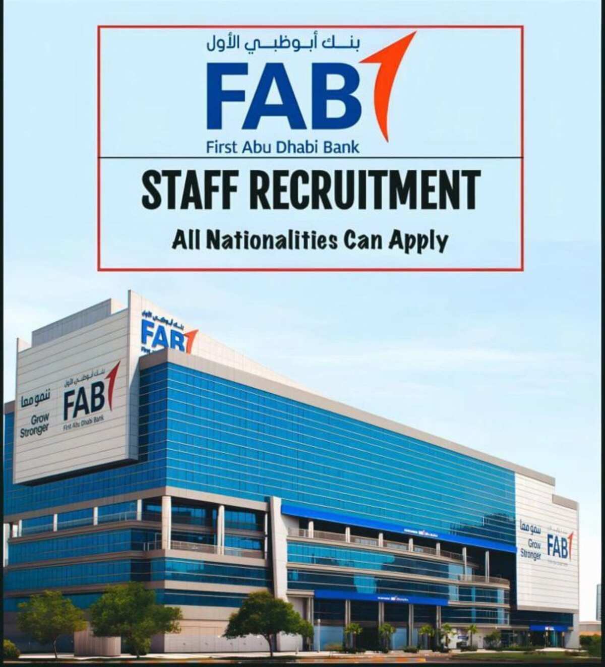 First Abu Dhabi Bank career apply for the latest job vacancies